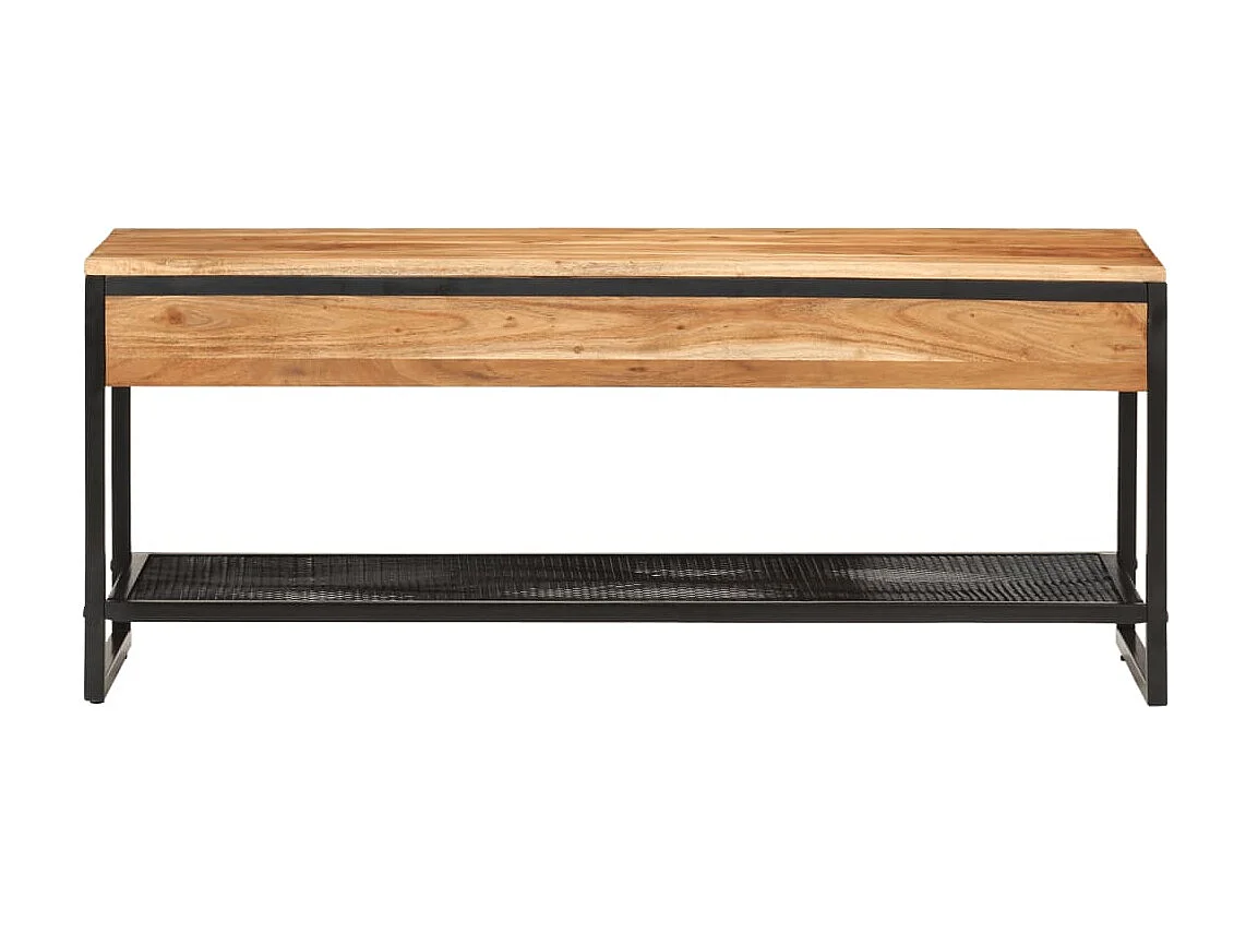 Banc à chaussures 110x35x45 bois massif d'acacia et fer