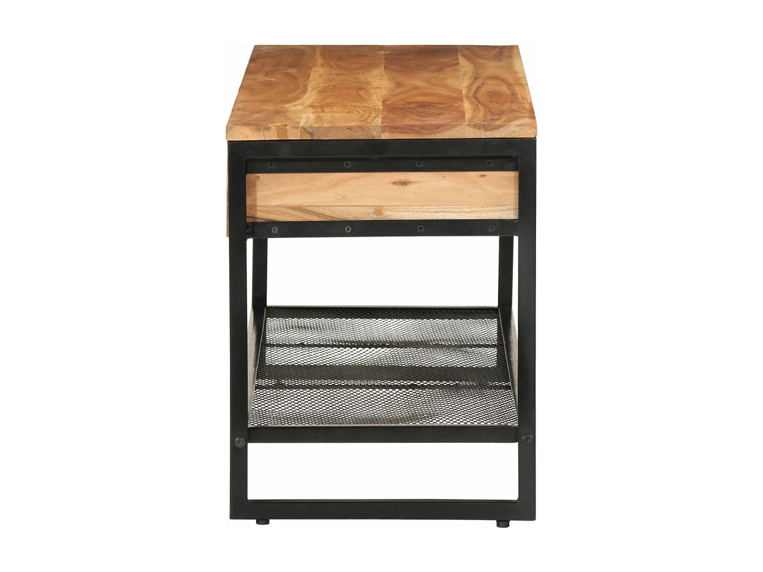 Banc à chaussures 110x35x45 bois massif d'acacia et fer