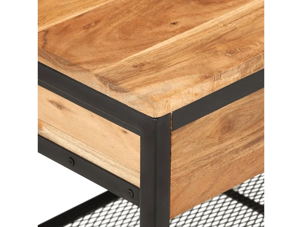 Banc à chaussures 110x35x45 bois massif d'acacia et fer