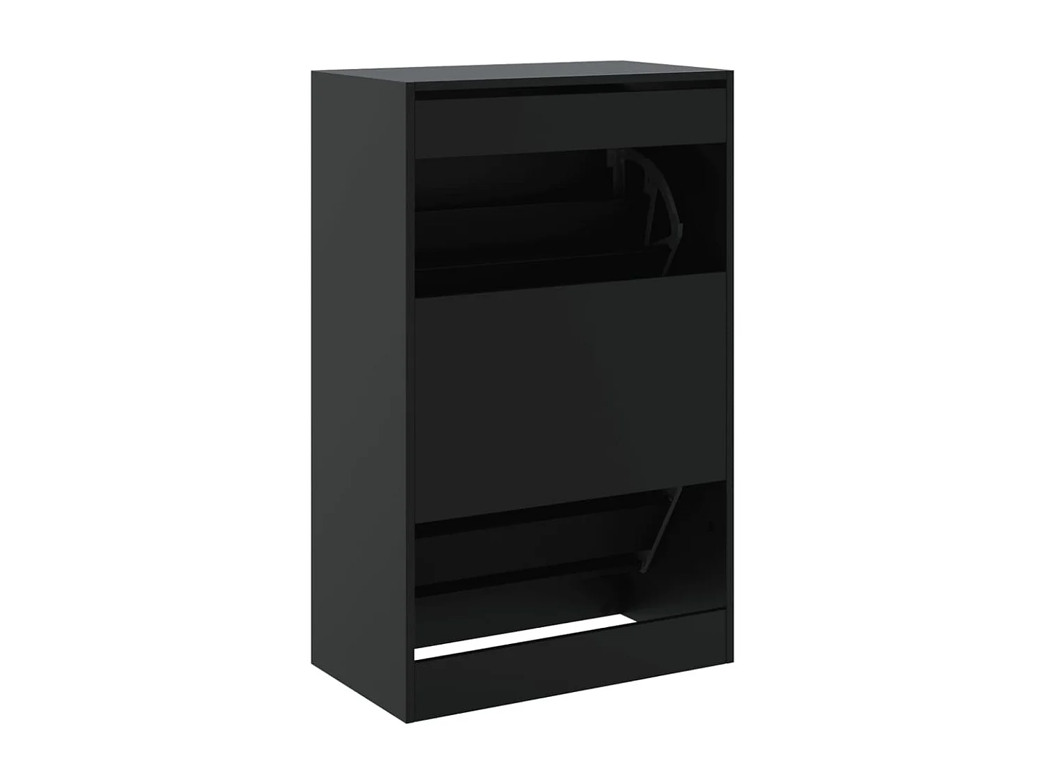 Armoire à chaussures noir 60x34x96,5 bois d'ingénierie
