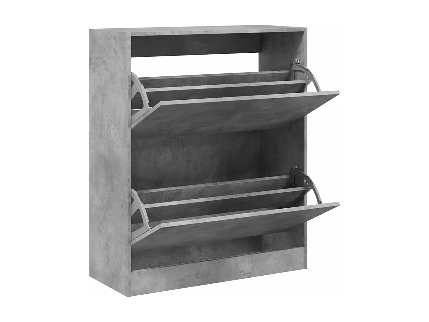 Armoire à chaussures gris béton 80x34x96,5 bois d'ingénierie