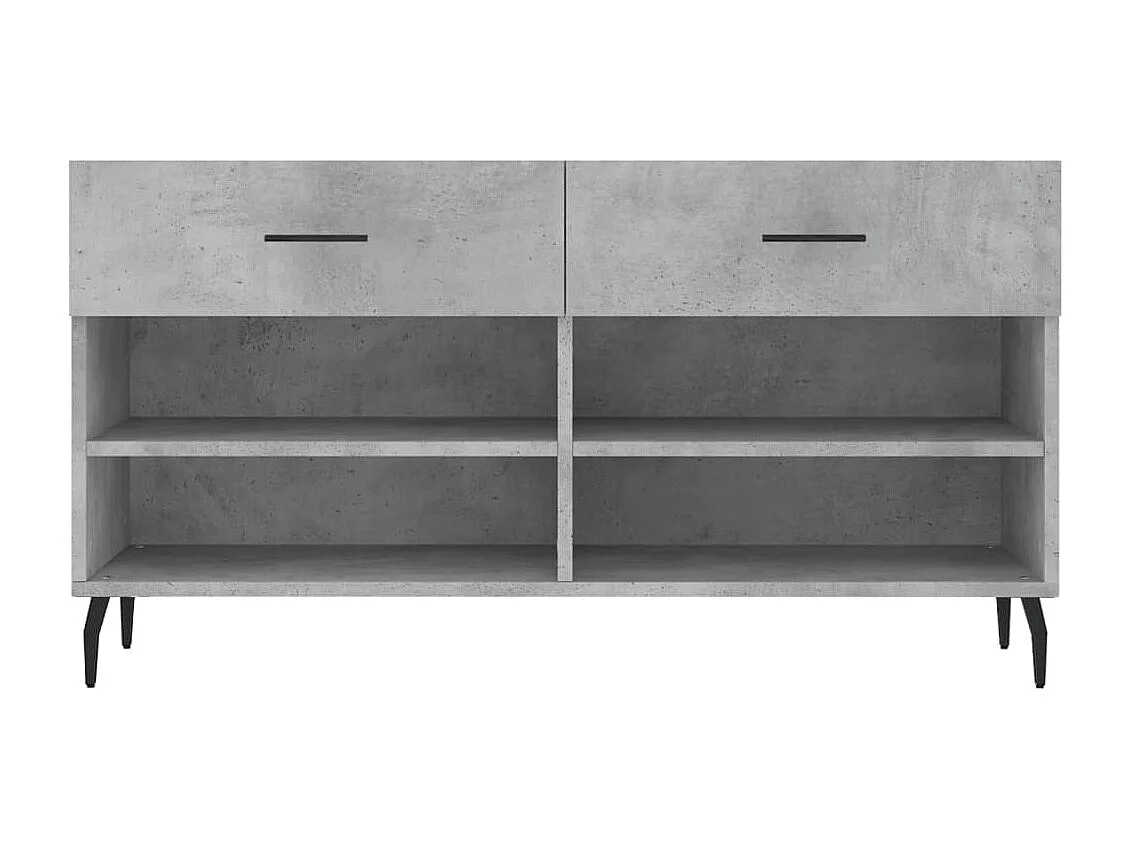 Banc à chaussures gris béton 102x35x55 bois d'ingénierie