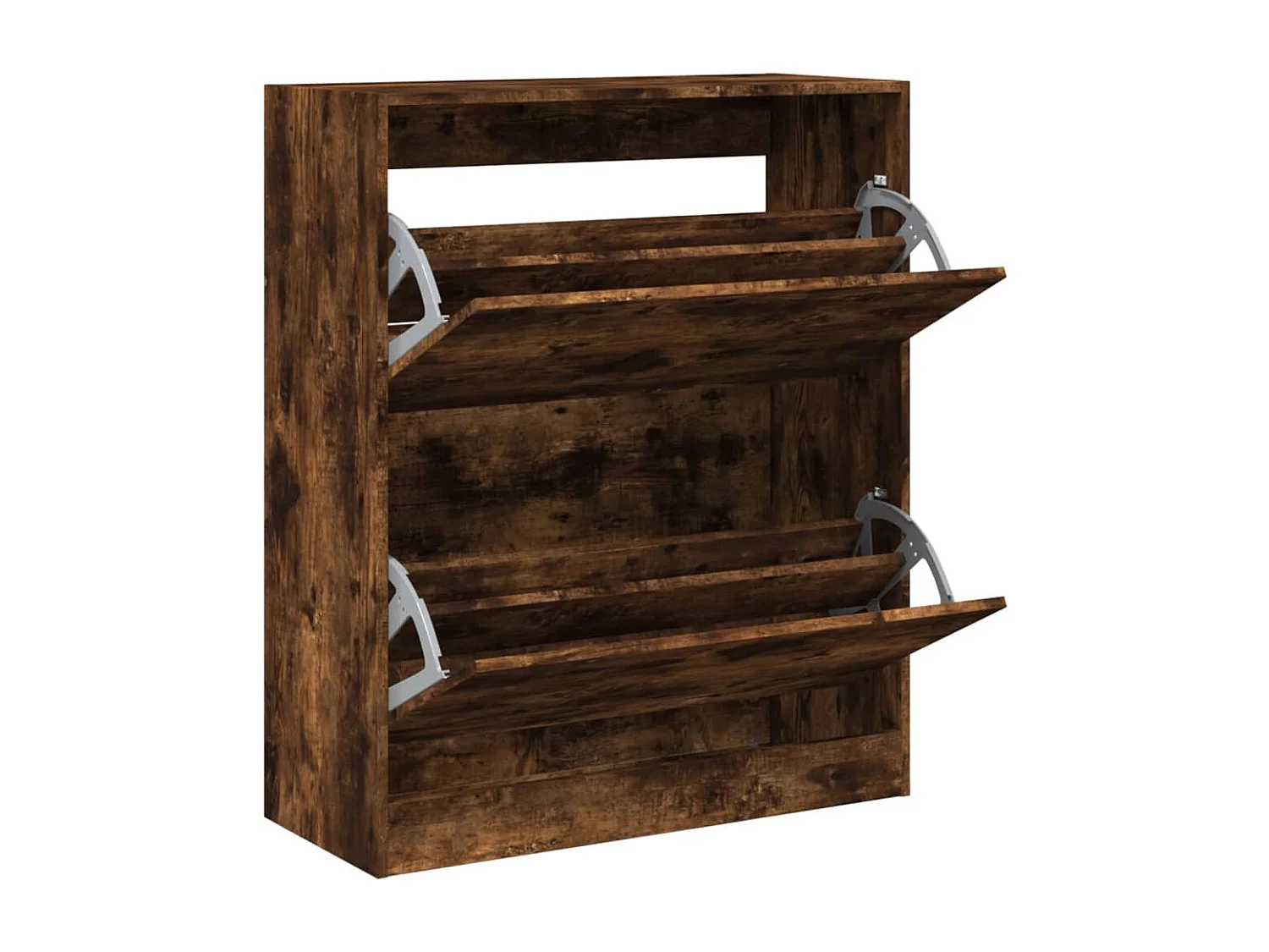 Armoire à chaussures chêne fumé 80x34x96,5 bois d'ingénierie