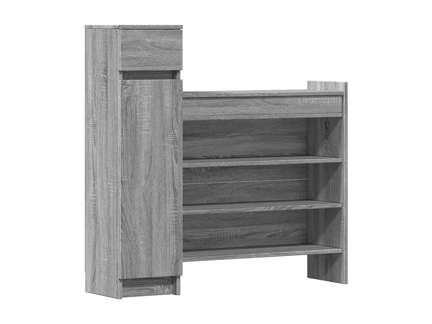 vidaXL Zapatero madera de ingeniería gris Sonoma 100,5x28x100 cm