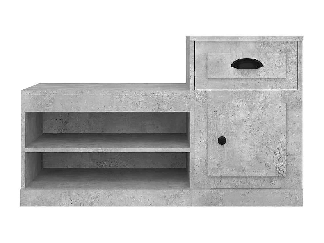 Armoire à chaussures gris béton 100x42x60 bois d'ingénierie