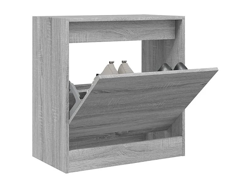 Meuble à chaussures sonoma gris 60x34x63,5 bois d'ingénierie