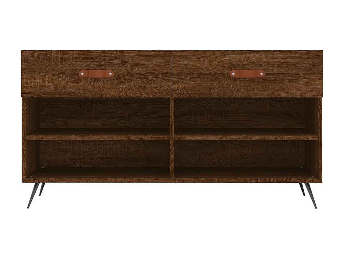 Banc à chaussures chêne marron 102x35x55 bois d'ingénierie