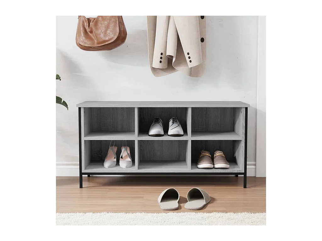 Armoire à chaussures sonoma gris 100x35x50 bois d'ingénierie
