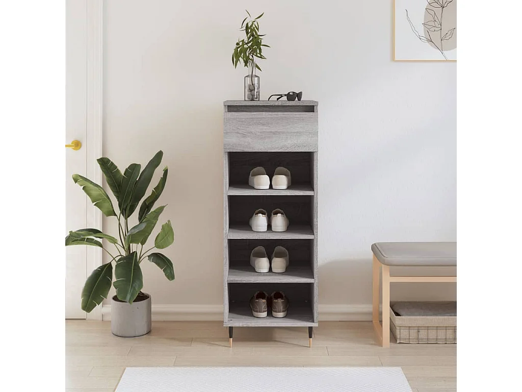 Armoire à chaussures Sonoma gris 40x36x105 Bois d'ingénierie