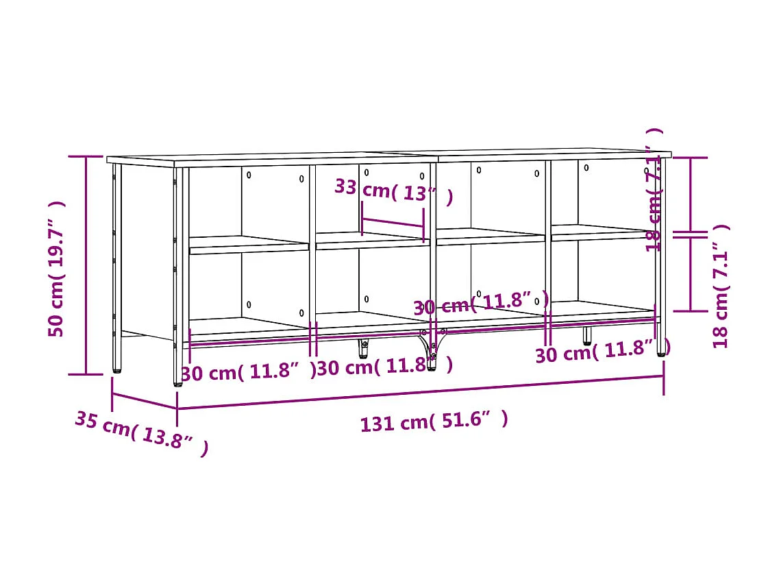 Armoire à chaussures sonoma gris 131x35x50 bois d'ingénierie