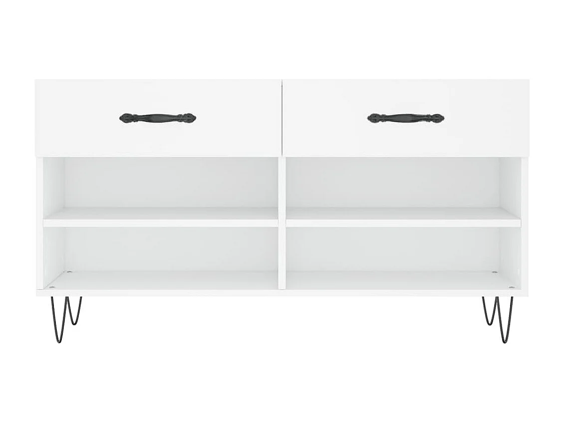 Banc à chaussures blanc 102x35x55 bois d'ingénierie