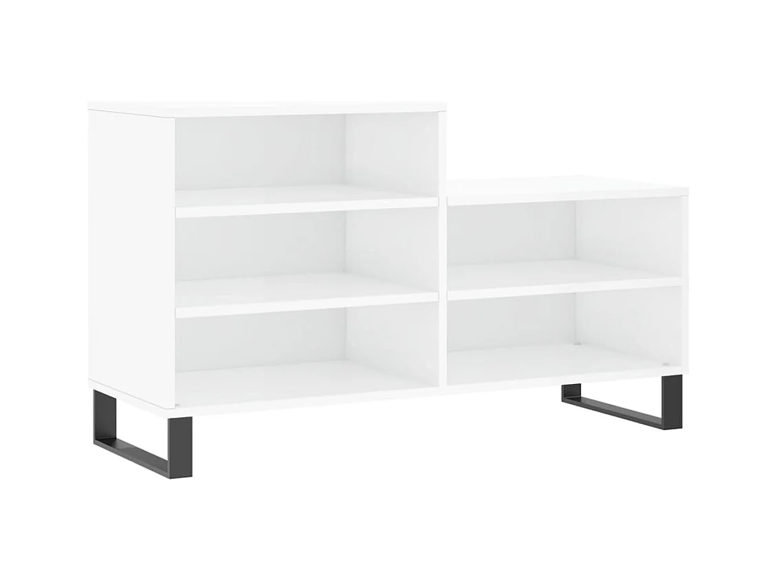 Armoire à chaussure Blanc brillant 102x36x60 Bois ingénierie