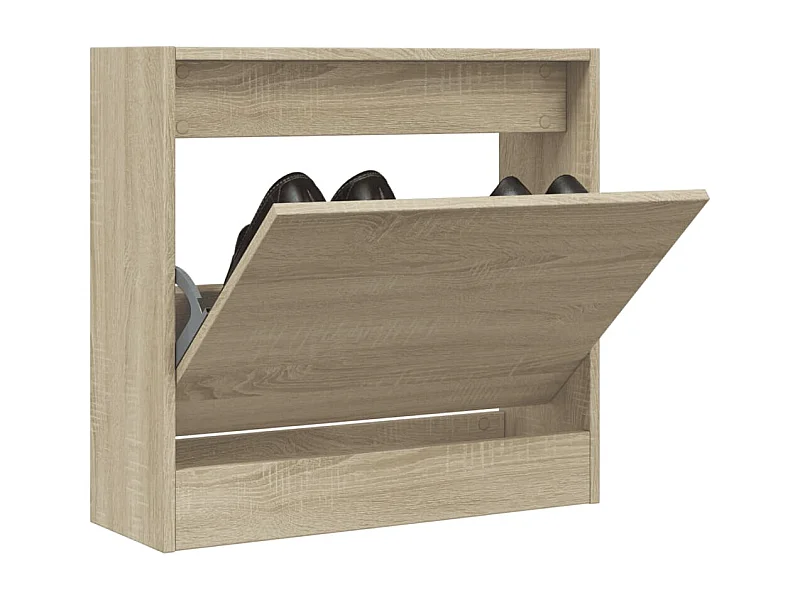 Armoire à chaussures chêne sonoma 60x21x57 bois d'ingénierie
