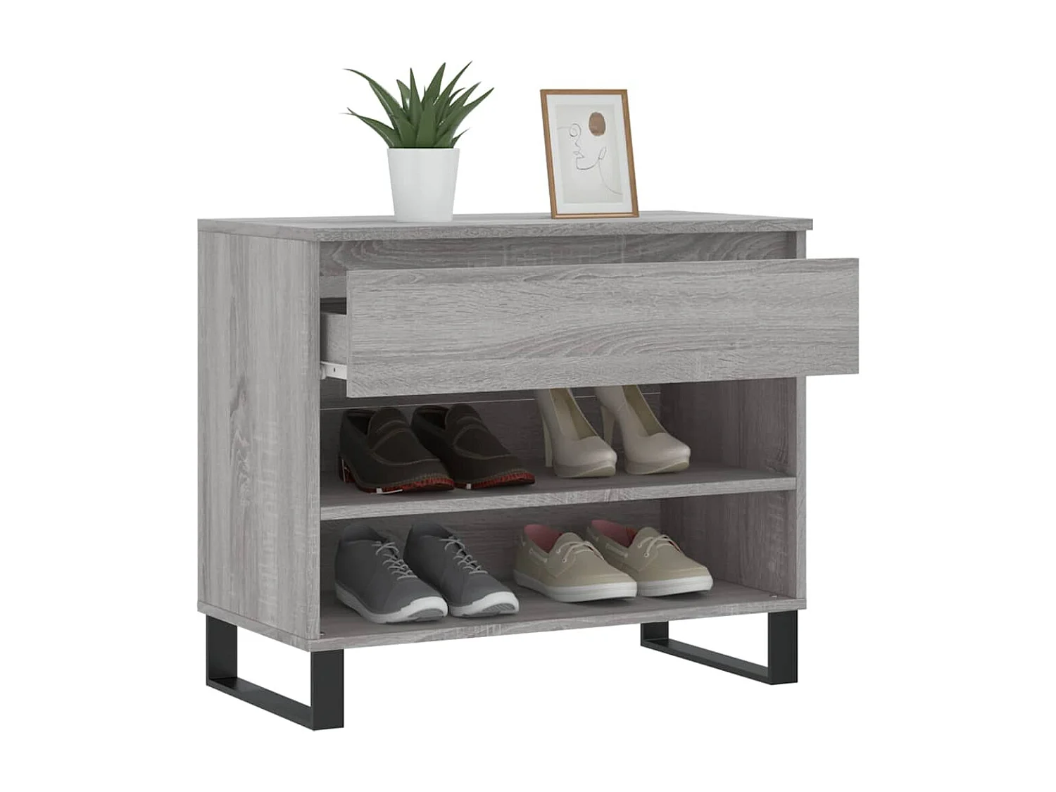Armoire à chaussures Sonoma gris 70x36x60 Bois d'ingénierie