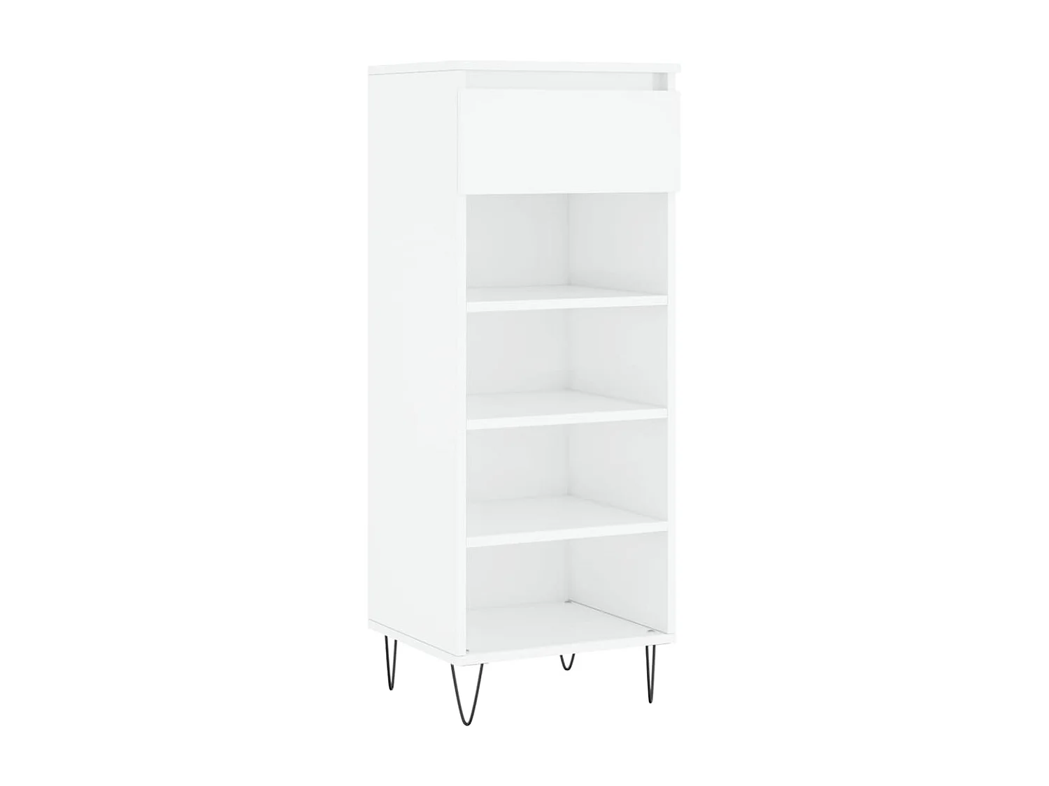 Armoire à chaussures Blanc brillant 40x36x105 Bois ingénierie
