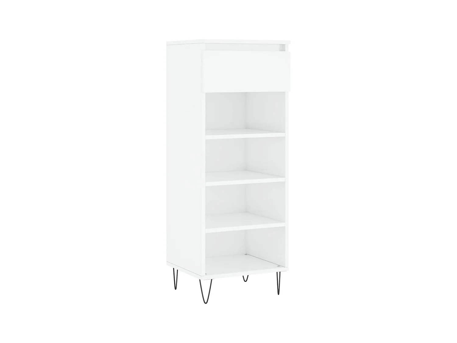 Armoire à chaussures Blanc brillant 40x36x105 Bois ingénierie