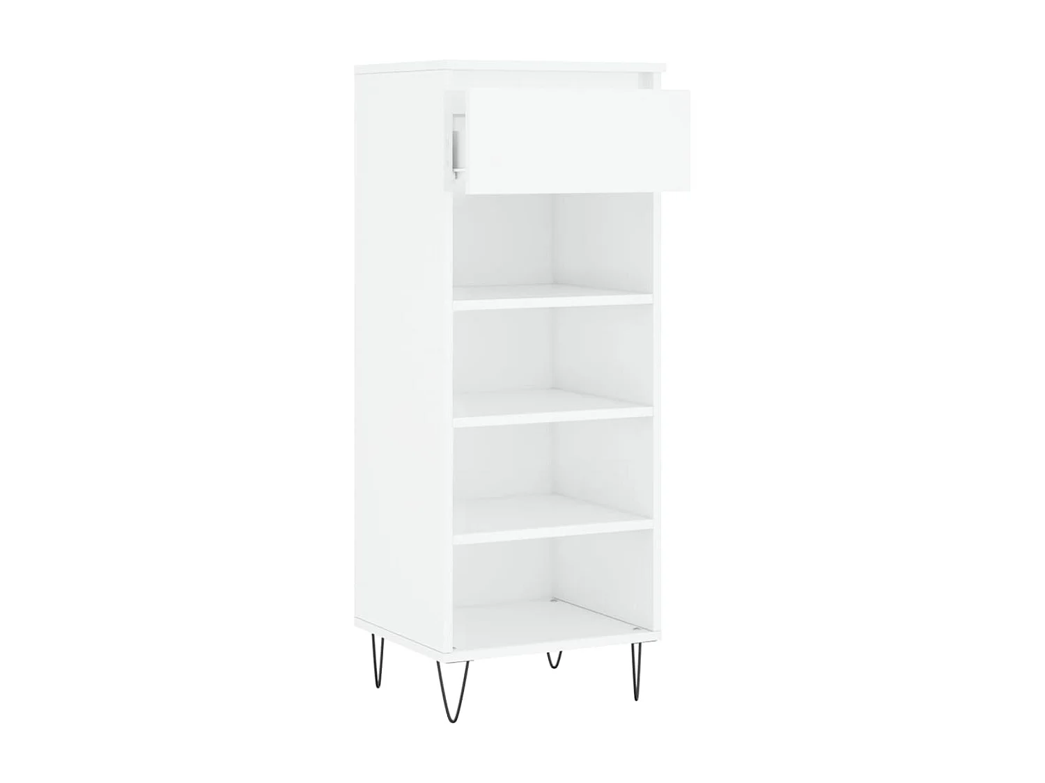 Armoire à chaussures Blanc brillant 40x36x105 Bois ingénierie