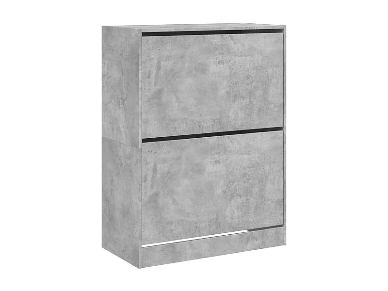 Armoire à chaussures 2 tiroirs rabattables gris béton