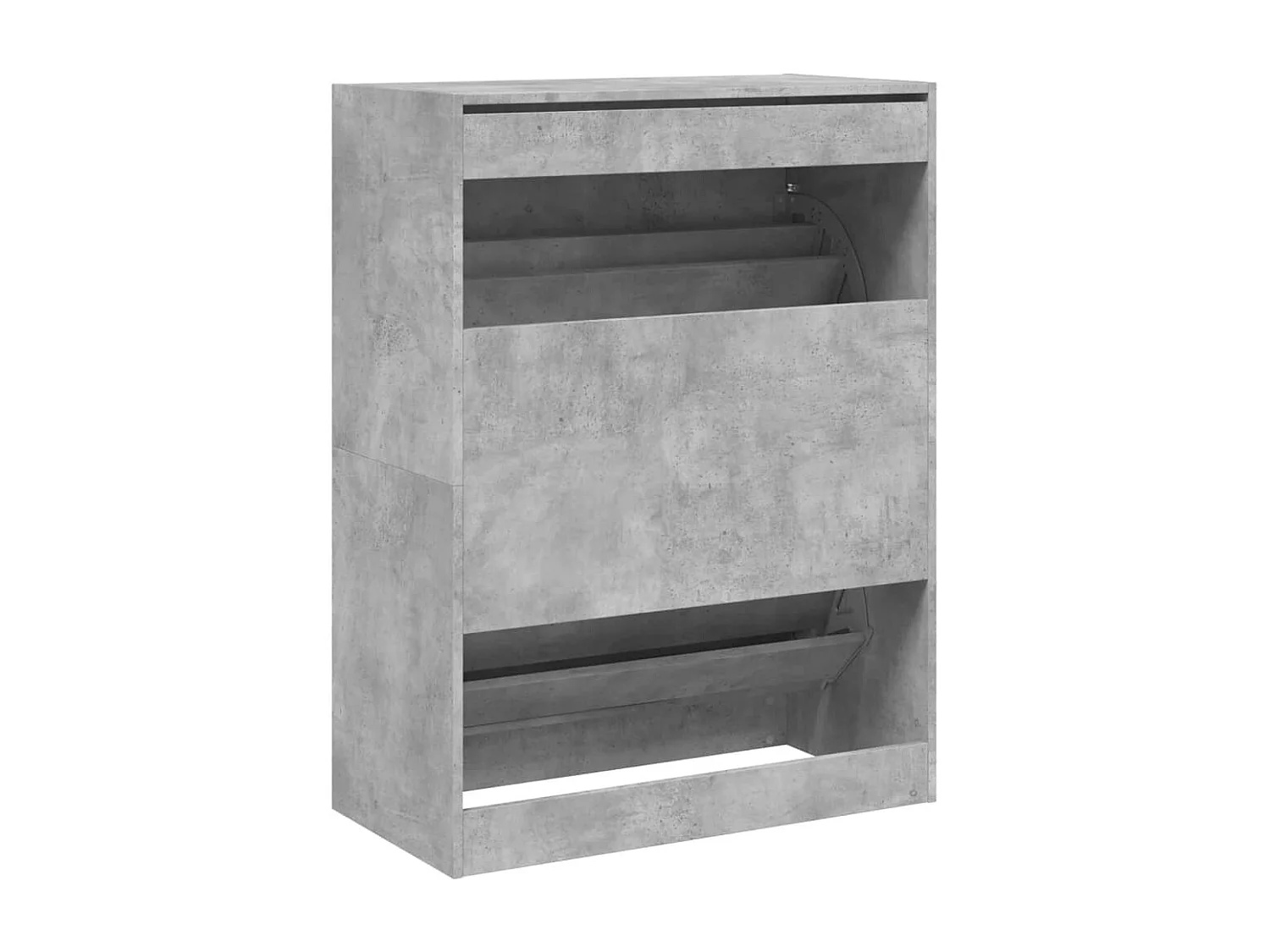 Armoire à chaussures 2 tiroirs rabattables gris béton