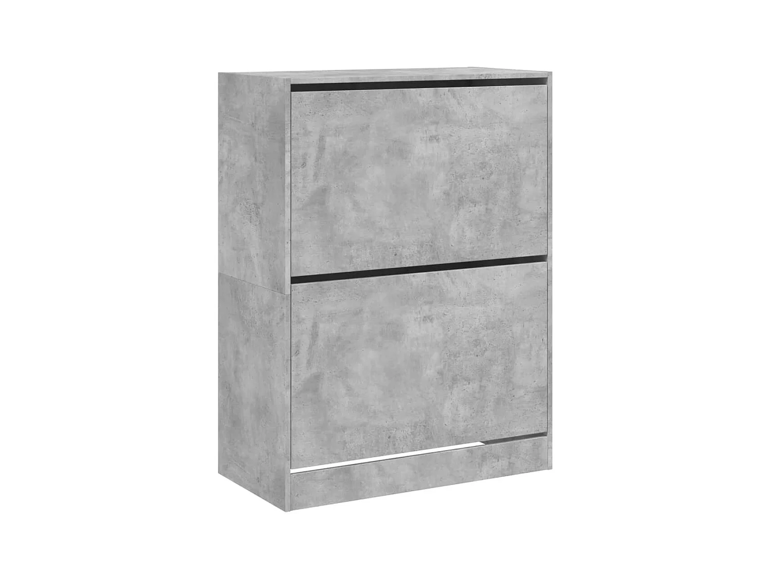 Armoire à chaussures 2 tiroirs rabattables gris béton