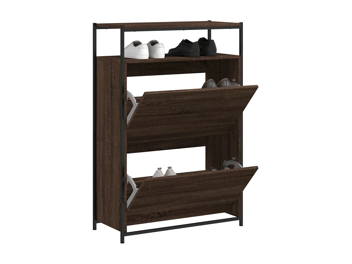 Meuble à chaussures chêne marron 75x34x112 bois d'ingénierie