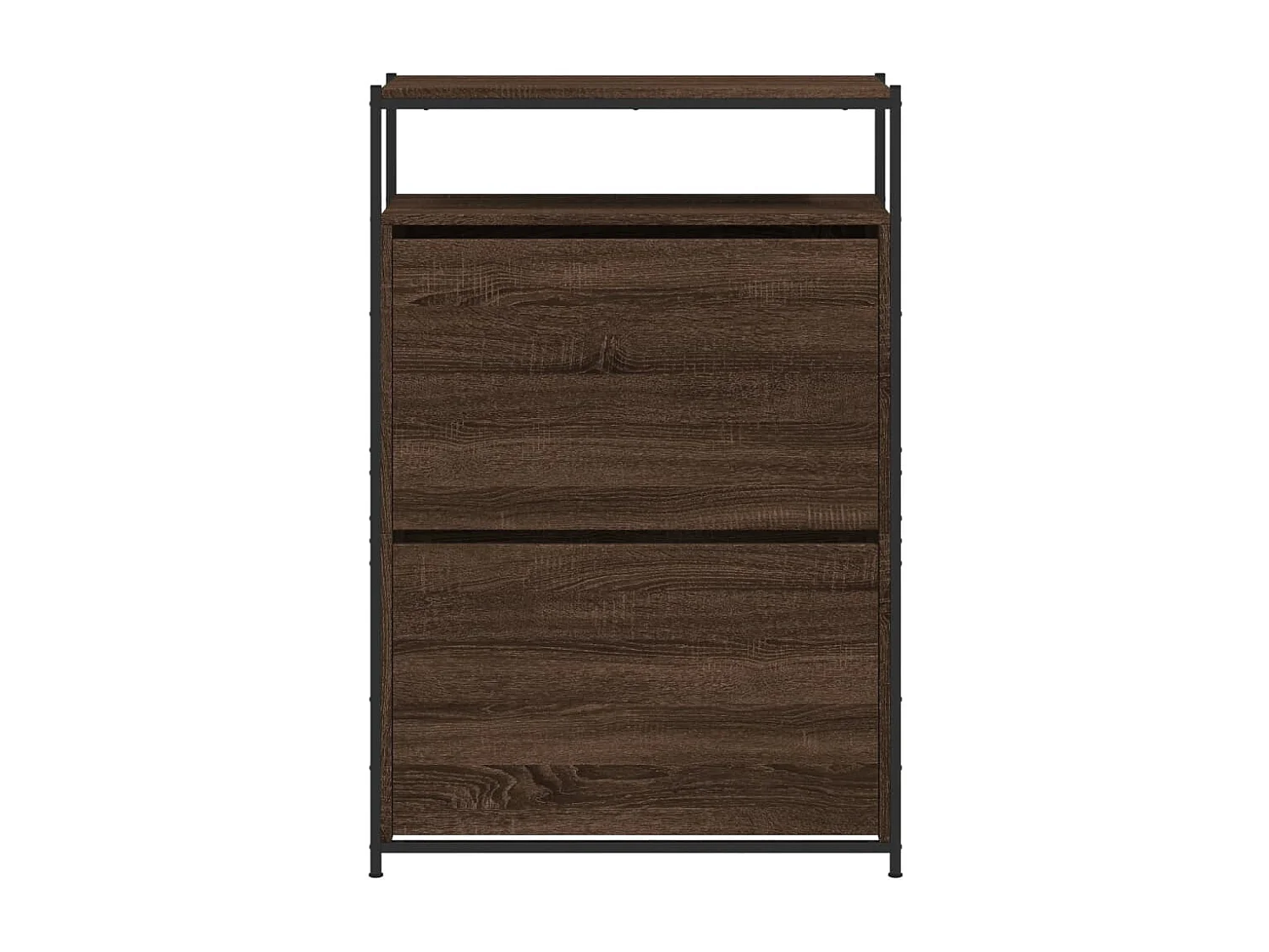 Meuble à chaussures chêne marron 75x34x112 bois d'ingénierie