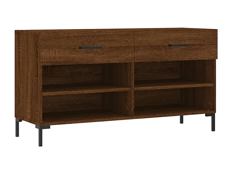 Banc à chaussures chêne marron 102x35x55 bois d'ingénierie