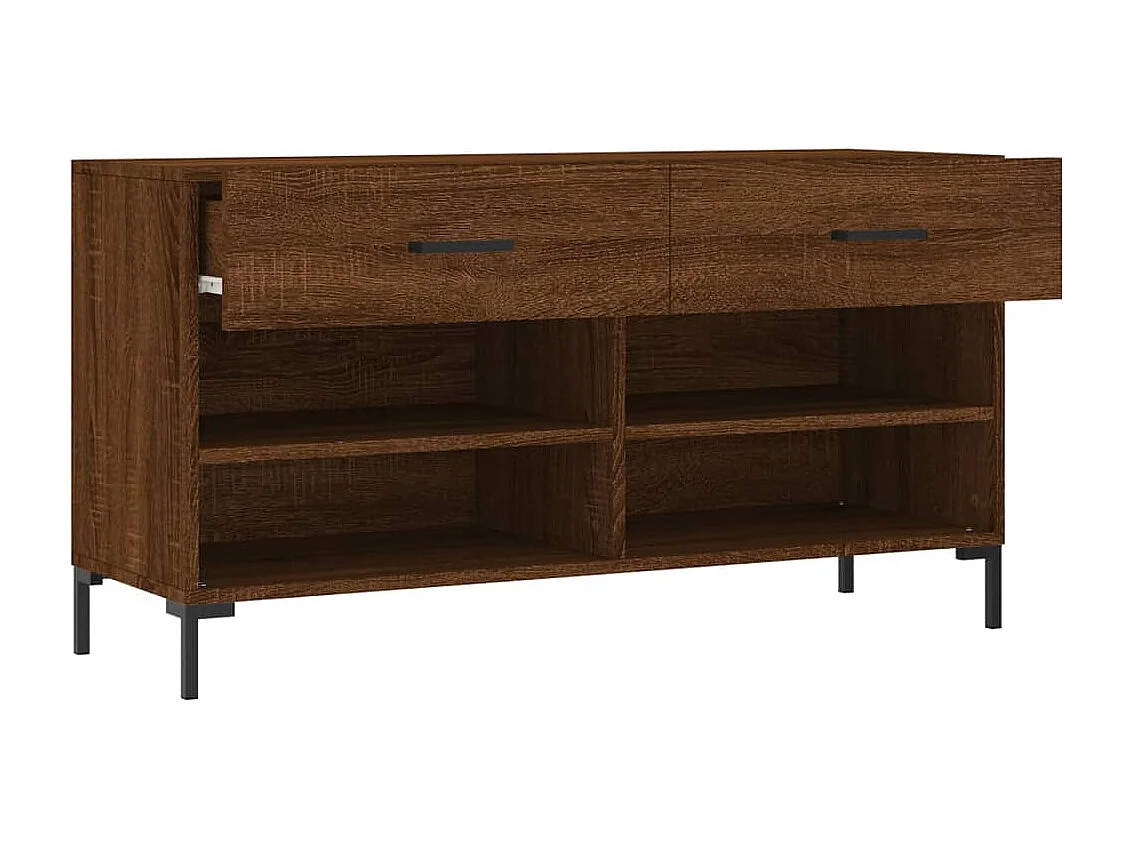 Banc à chaussures chêne marron 102x35x55 bois d'ingénierie