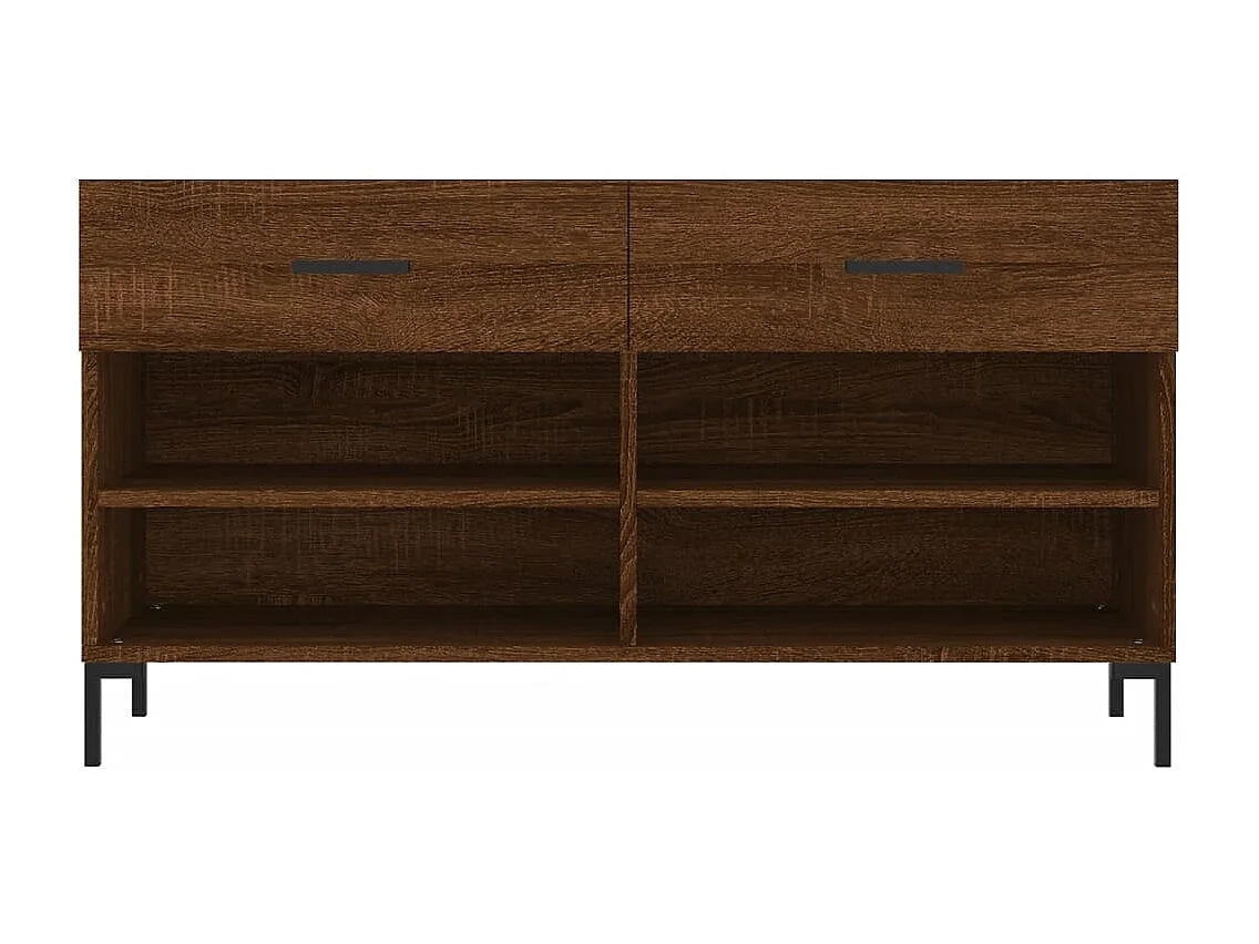 Banc à chaussures chêne marron 102x35x55 bois d'ingénierie
