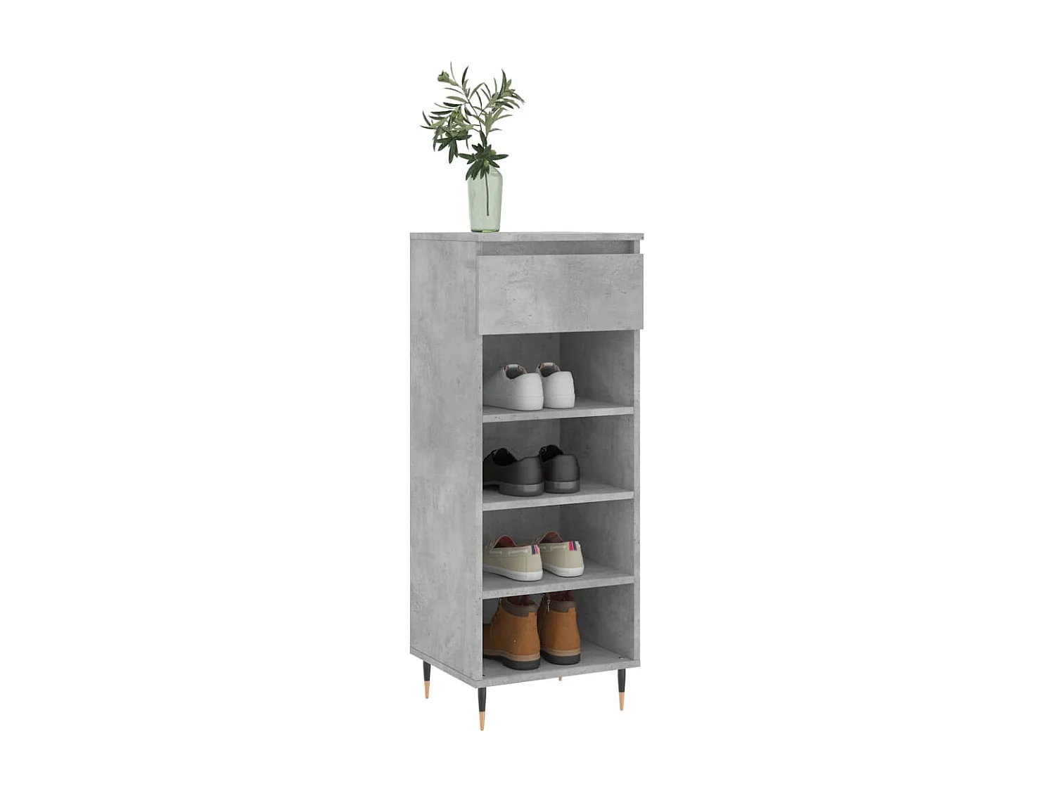 Armoire à chaussures Gris béton 40x36x105 Bois d'ingénierie