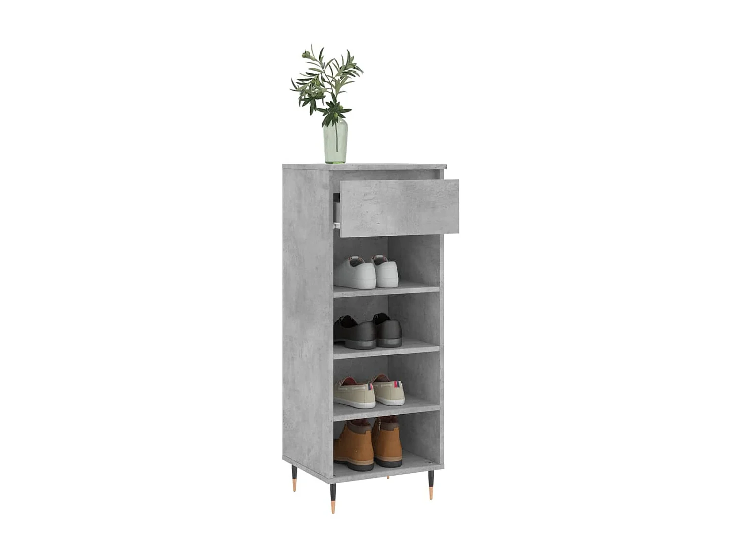 Armoire à chaussures Gris béton 40x36x105 Bois d'ingénierie