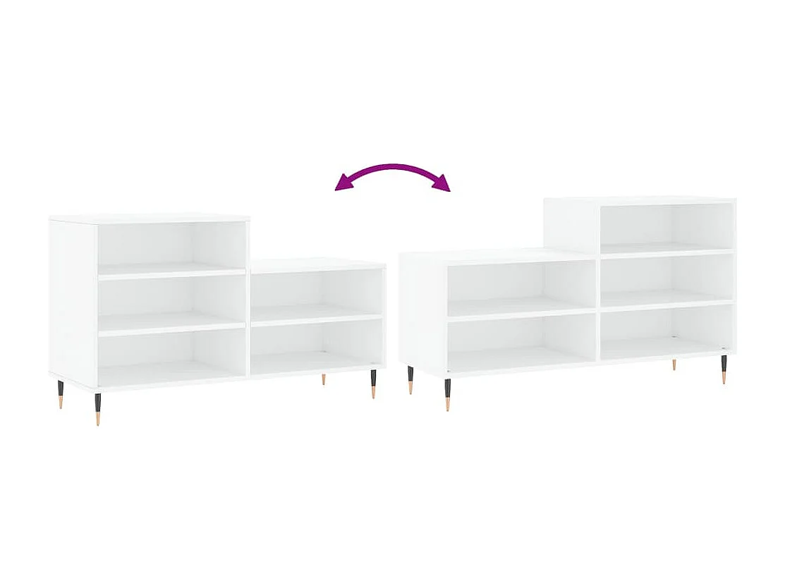 Armoire à chaussures Blanc 102x36x60 Bois d'ingénierie