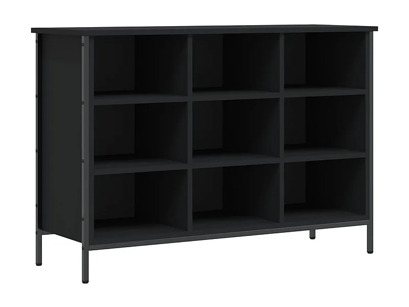 Armoire à chaussures noir 100x35x70 bois d'ingénierie