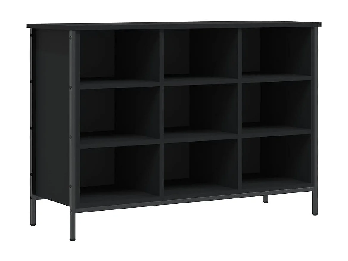 Armoire à chaussures noir 100x35x70 bois d'ingénierie