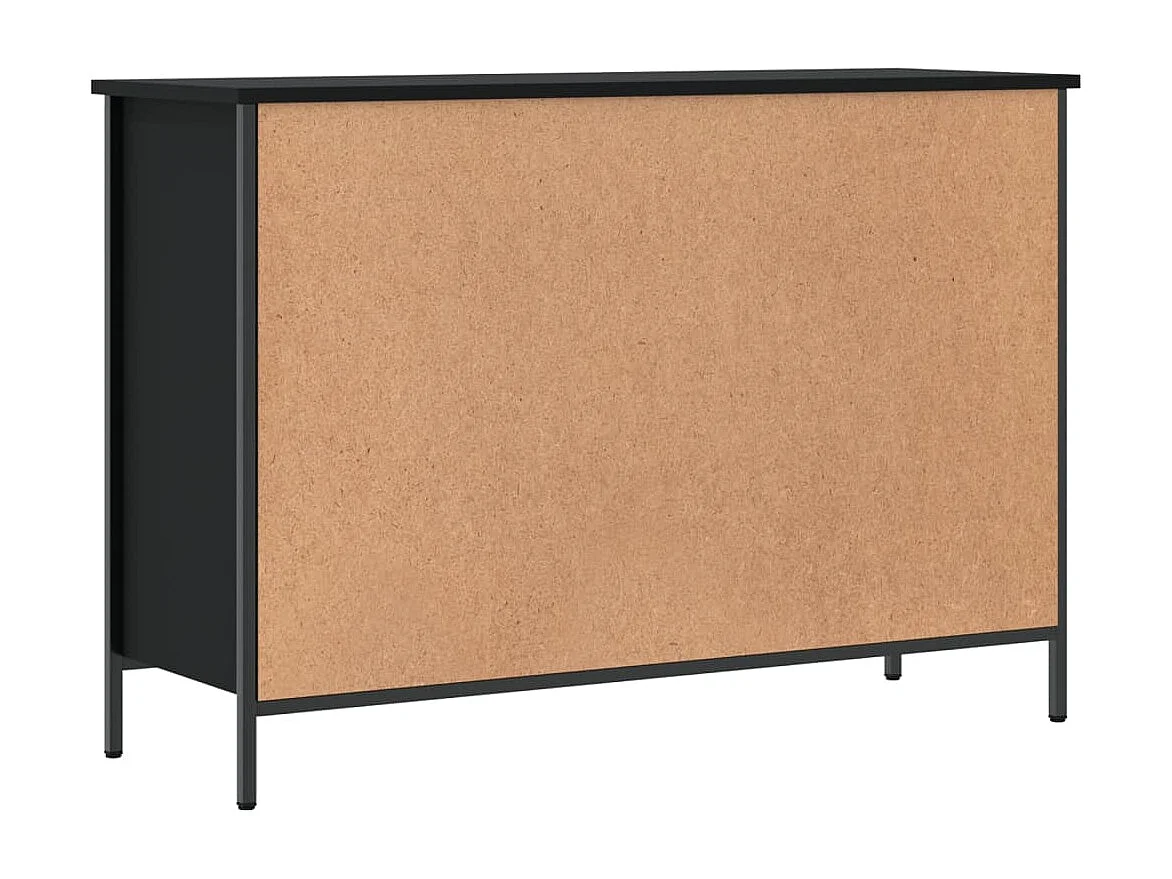 Armoire à chaussures noir 100x35x70 bois d'ingénierie