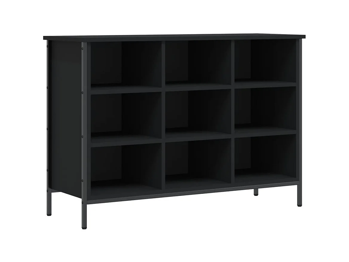 Armoire à chaussures noir 100x35x70 bois d'ingénierie