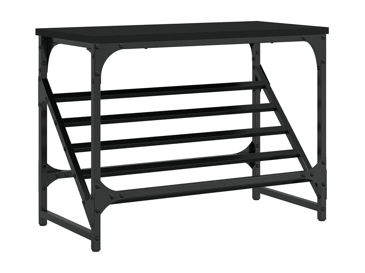 Étagère à chaussures noir 60x30x45 bois d'ingénierie