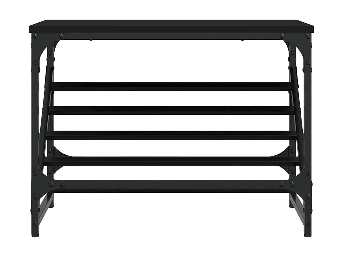 Étagère à chaussures noir 60x30x45 bois d'ingénierie