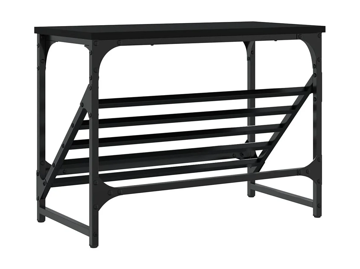 Étagère à chaussures noir 60x30x45 bois d'ingénierie
