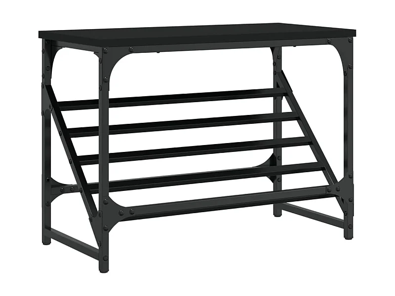 Étagère à chaussures noir 60x30x45 bois d'ingénierie