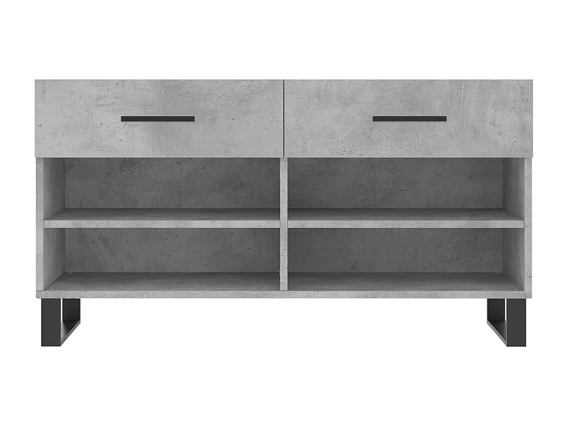 Banc à chaussures gris béton 102x35x55 bois d'ingénierie