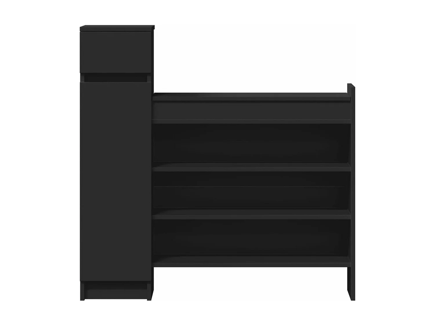 Armoire à chaussures noir 100,5x28x100 bois d'ingénierie