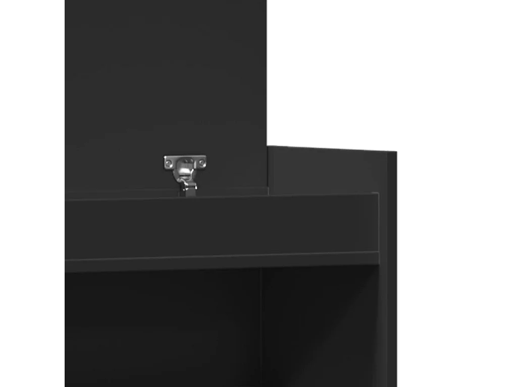 Armoire à chaussures noir 100,5x28x100 bois d'ingénierie