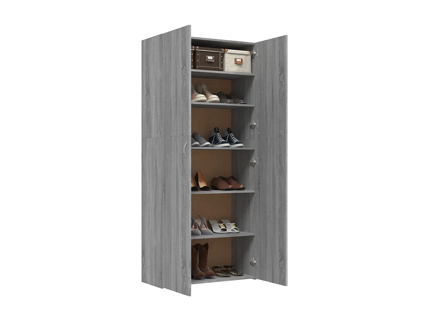 Armoire à chaussures Sonoma gris 80x35,5x180 Bois ingénierie