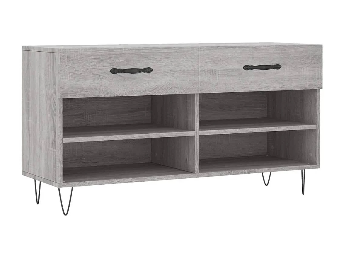 Banc à chaussures sonoma gris 102x35x55 bois d'ingénierie