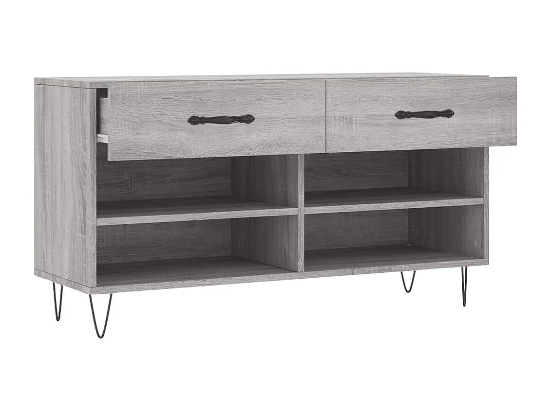 Banc à chaussures sonoma gris 102x35x55 bois d'ingénierie
