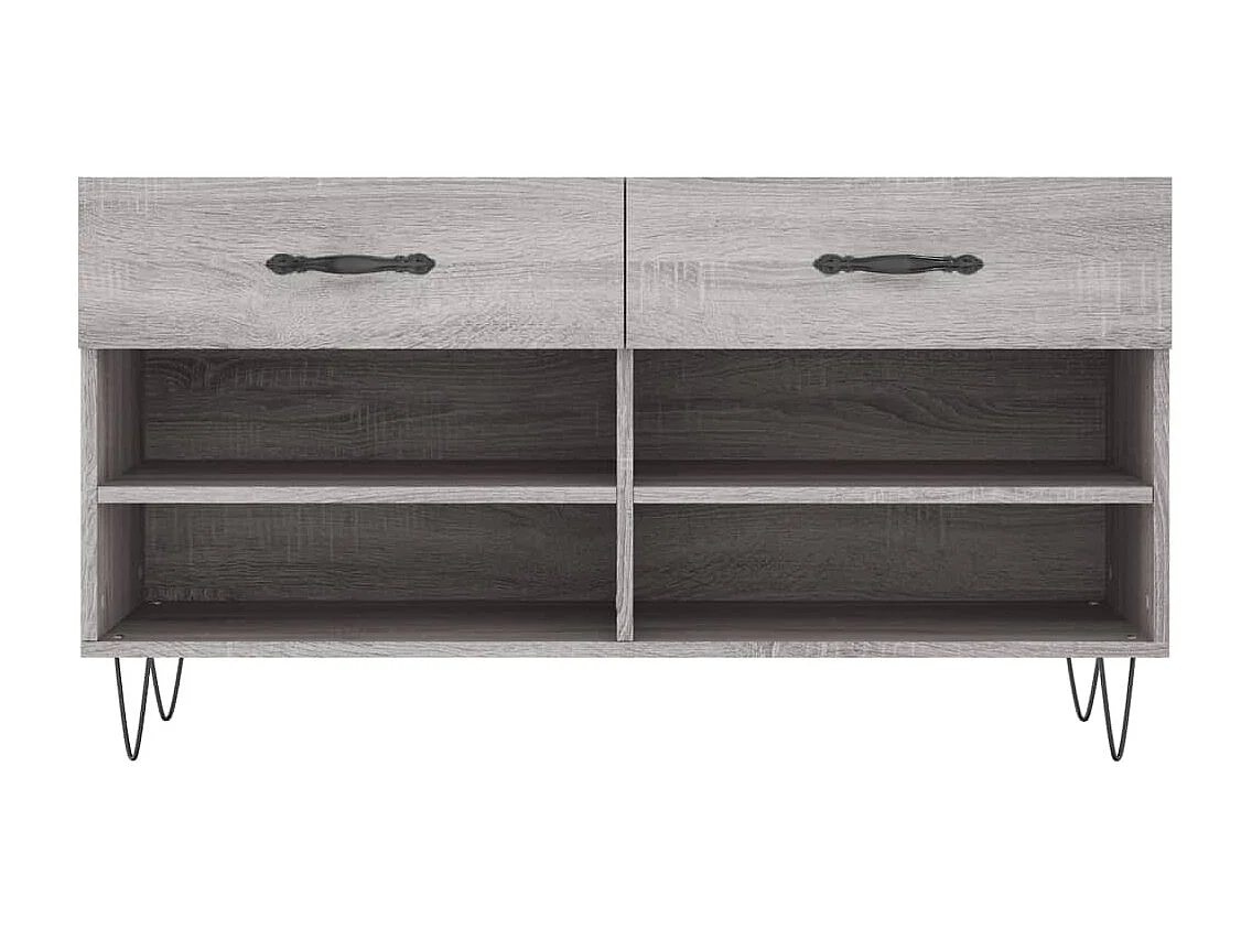 Banc à chaussures sonoma gris 102x35x55 bois d'ingénierie