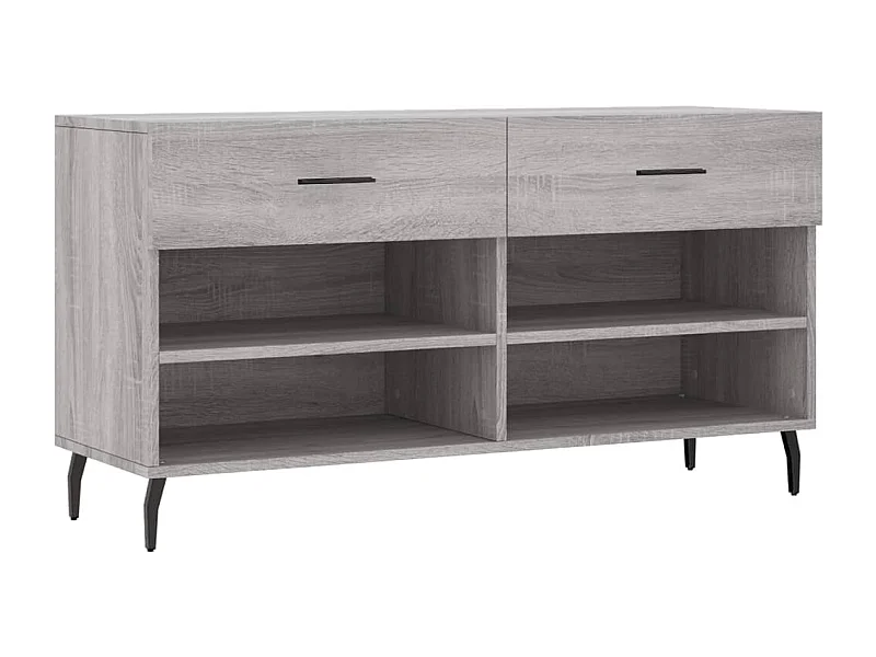 Banc à chaussures sonoma gris 102x35x55 bois d'ingénierie