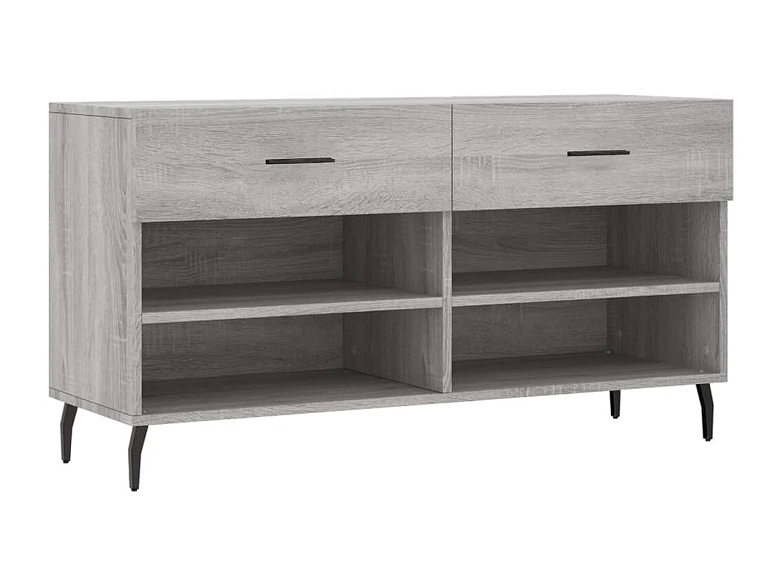Banc à chaussures sonoma gris 102x35x55 bois d'ingénierie