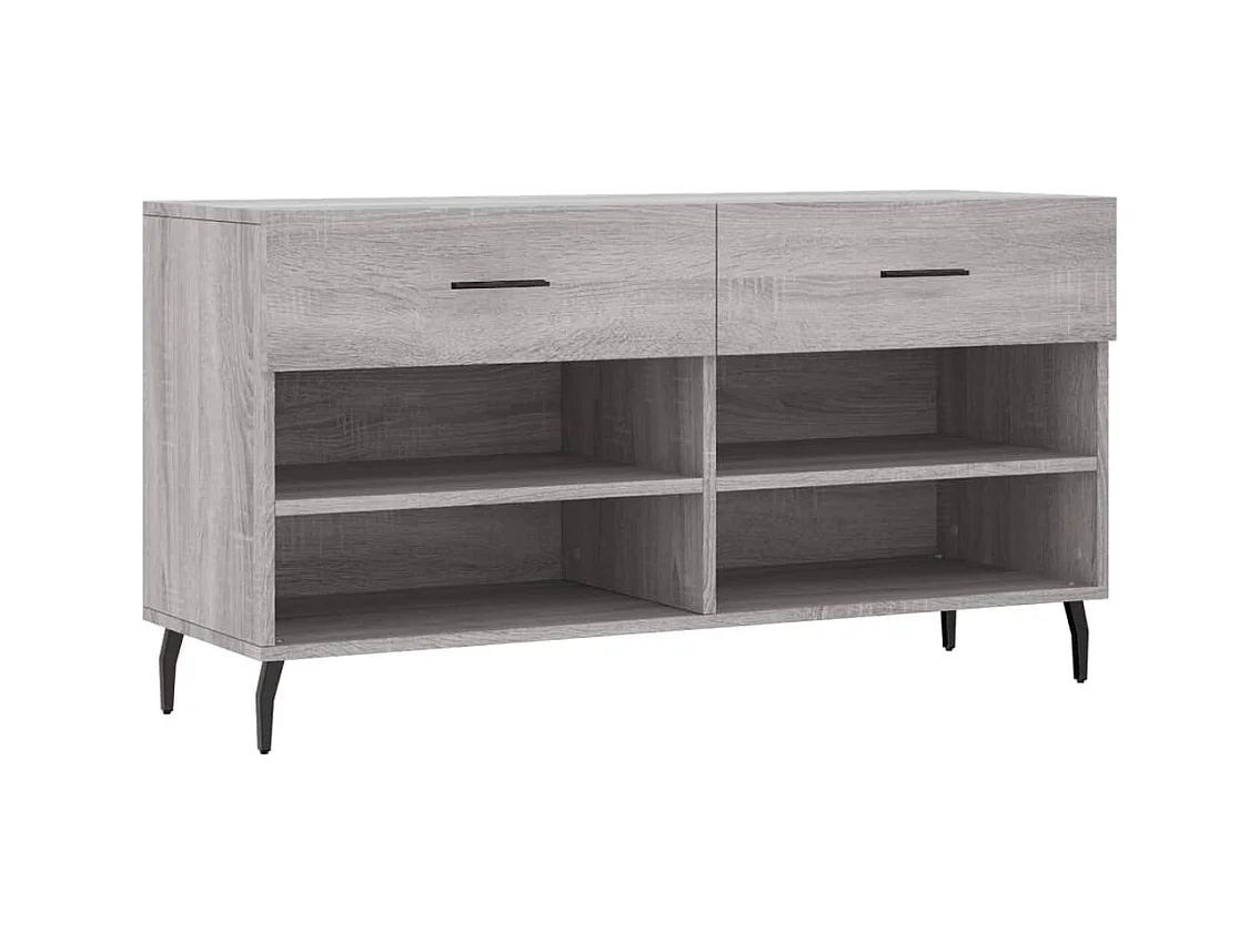Banc à chaussures sonoma gris 102x35x55 bois d'ingénierie